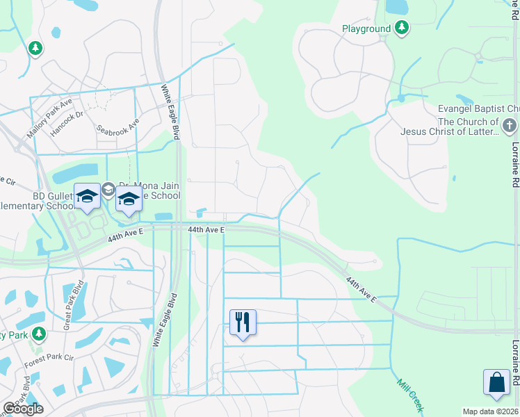 map of restaurants, bars, coffee shops, grocery stores, and more near 13017 Deep Blue Place in Bradenton