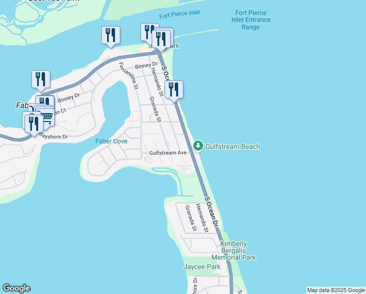map of restaurants, bars, coffee shops, grocery stores, and more near 661 Hernando Street in Fort Pierce