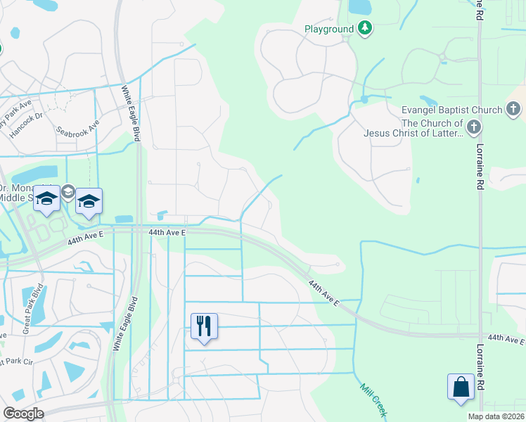 map of restaurants, bars, coffee shops, grocery stores, and more near 13317 Indigo Way in Bradenton