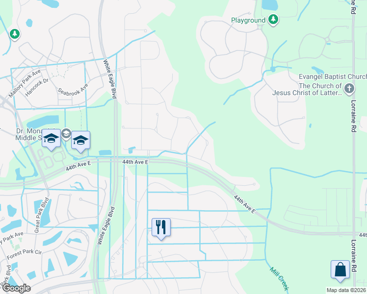 map of restaurants, bars, coffee shops, grocery stores, and more near 13123 Deep Blue Place in Bradenton