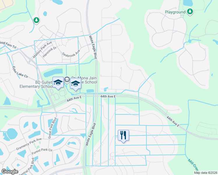 map of restaurants, bars, coffee shops, grocery stores, and more near 12725 Deep Blue Place in Bradenton