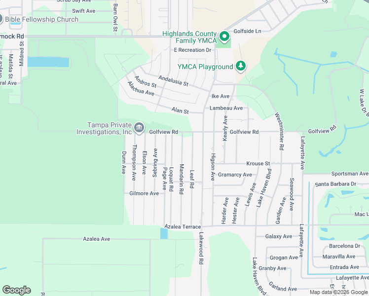 map of restaurants, bars, coffee shops, grocery stores, and more near 4000 Mandarin Road in Sebring