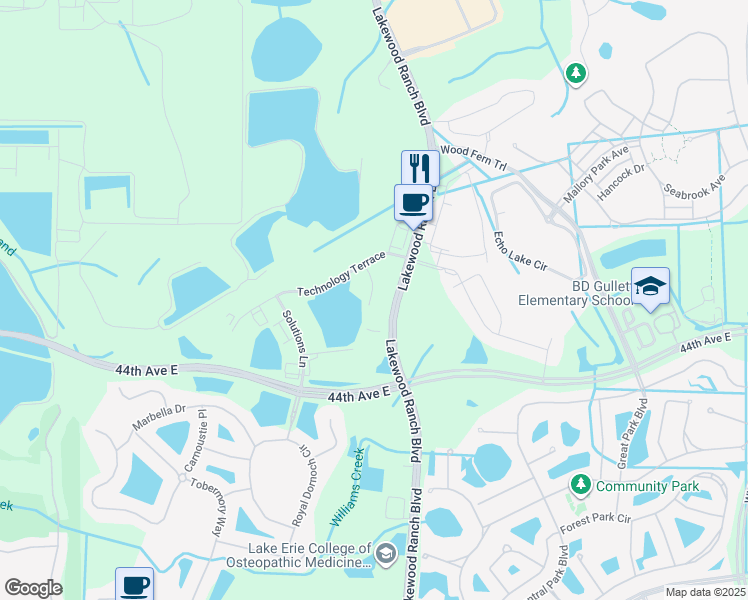map of restaurants, bars, coffee shops, grocery stores, and more near 4215 Concept Court in Bradenton