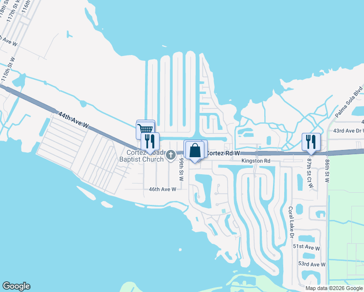 map of restaurants, bars, coffee shops, grocery stores, and more near 9904 Dorado Avenue in Bradenton