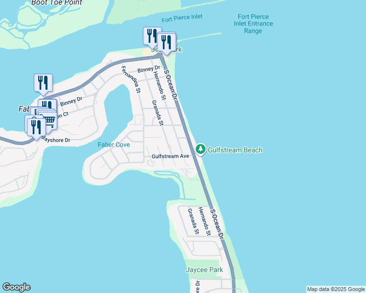 map of restaurants, bars, coffee shops, grocery stores, and more near 661 Hernando Street in Fort Pierce