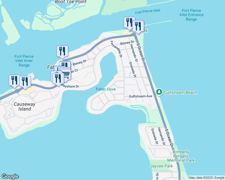 map of restaurants, bars, coffee shops, grocery stores, and more near 612 Tradewinds Avenue in Fort Pierce