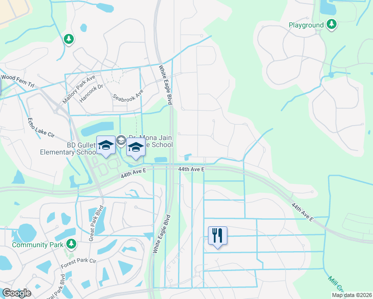 map of restaurants, bars, coffee shops, grocery stores, and more near 12725 Deep Blue Place in Bradenton