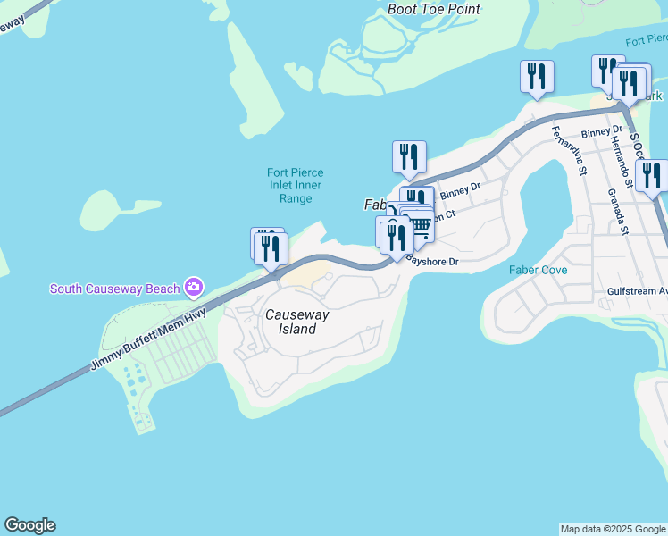 map of restaurants, bars, coffee shops, grocery stores, and more near 38 Harbour Isle Drive West in Fort Pierce