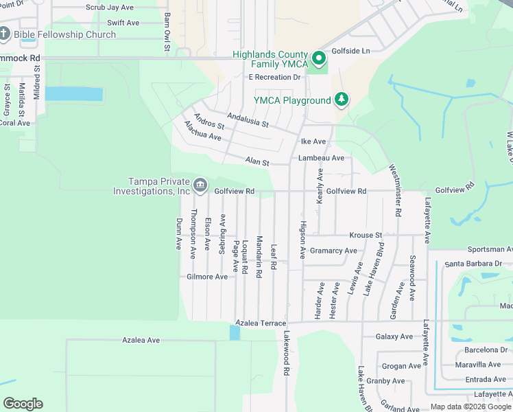 map of restaurants, bars, coffee shops, grocery stores, and more near 4000 Mandarin Road in Sebring
