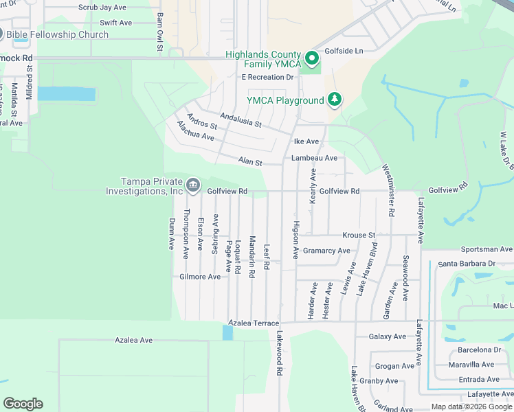 map of restaurants, bars, coffee shops, grocery stores, and more near 4000 Mandarin Road in Sebring