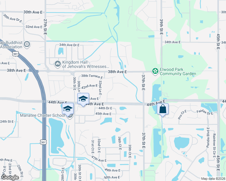 map of restaurants, bars, coffee shops, grocery stores, and more near 4111 34th Street East in Bradenton