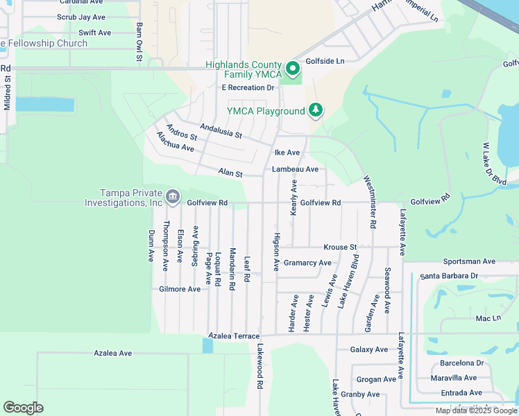 map of restaurants, bars, coffee shops, grocery stores, and more near 4001 Golfview Road in Sebring