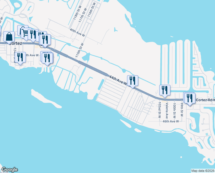 map of restaurants, bars, coffee shops, grocery stores, and more near 66 Buttonwood in Bradenton
