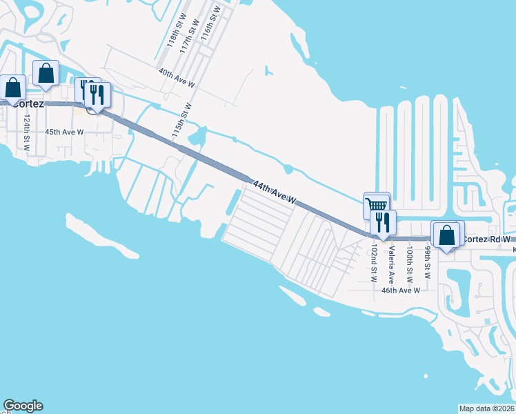 map of restaurants, bars, coffee shops, grocery stores, and more near 66 Buttonwood in Bradenton