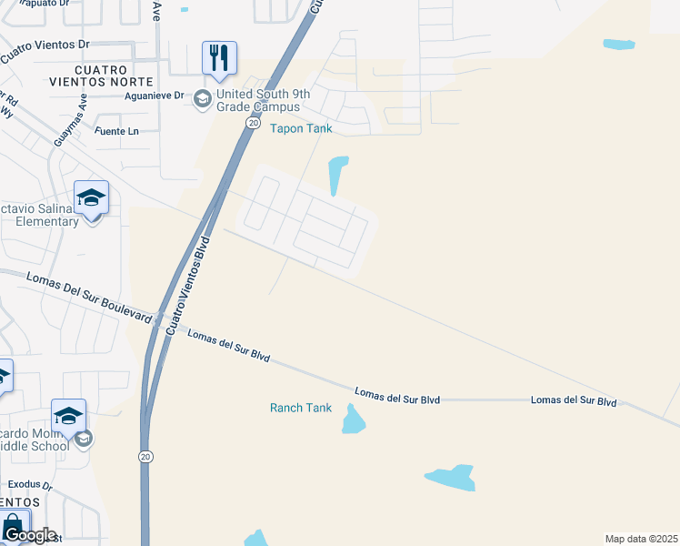 map of restaurants, bars, coffee shops, grocery stores, and more near 5608 Buckskin Drive in Laredo
