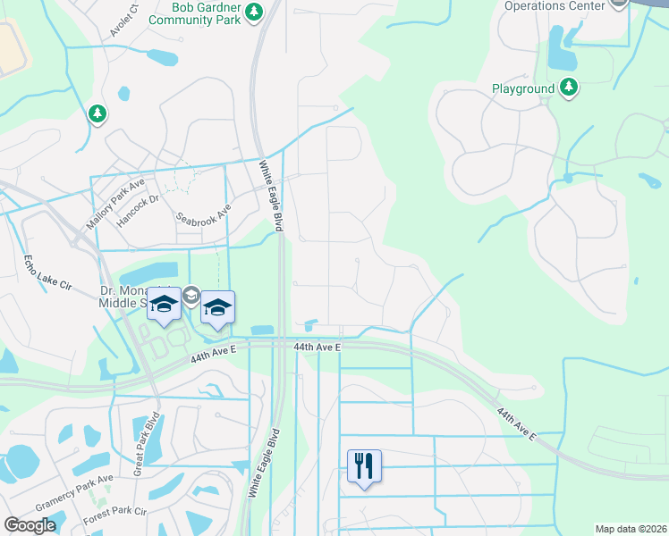 map of restaurants, bars, coffee shops, grocery stores, and more near 12750 Coastal Breeze Way in Bradenton