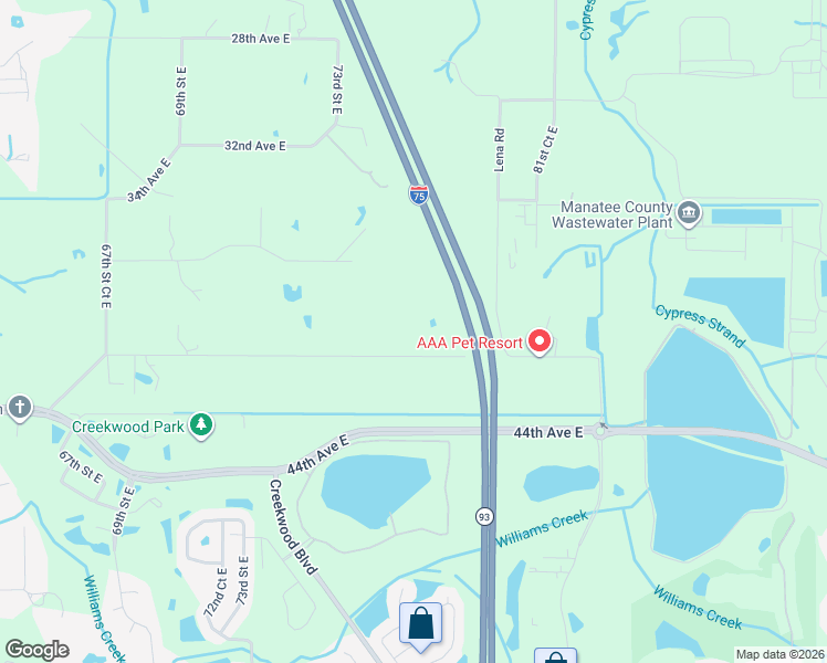 map of restaurants, bars, coffee shops, grocery stores, and more near 7503 41st Avenue East in Bradenton