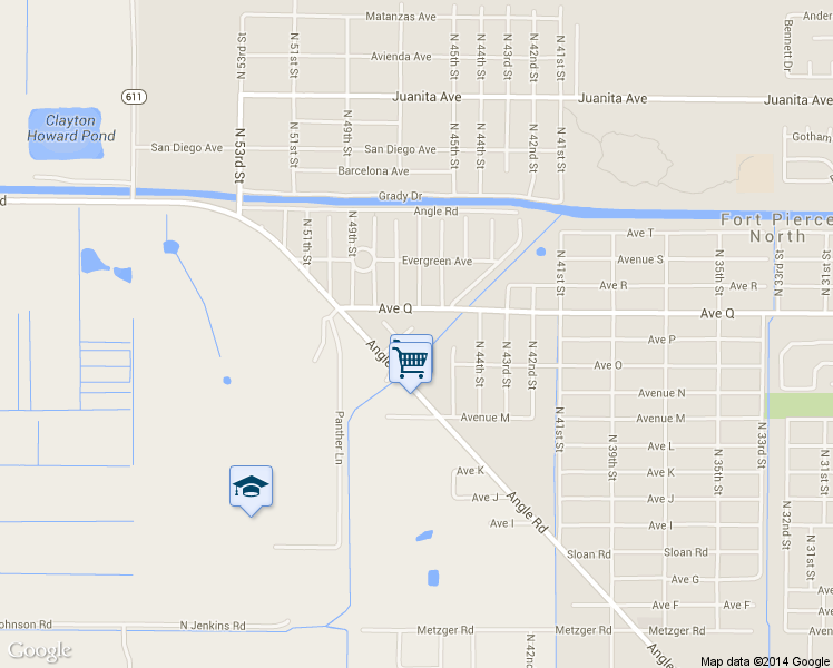 map of restaurants, bars, coffee shops, grocery stores, and more near 4803 Anglevilla Drive in Fort Pierce