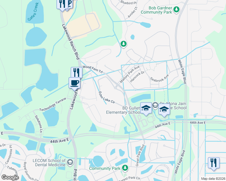 map of restaurants, bars, coffee shops, grocery stores, and more near in Bradenton