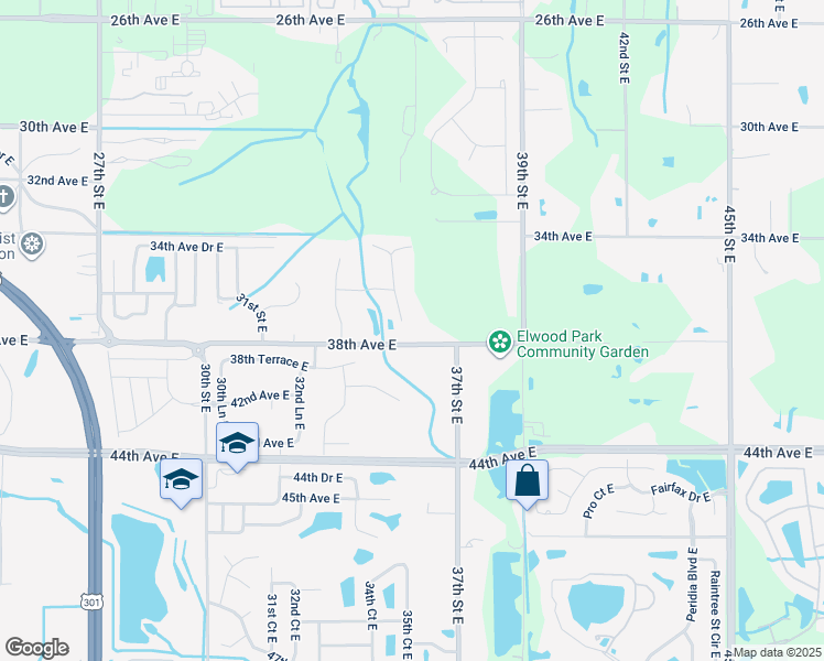 map of restaurants, bars, coffee shops, grocery stores, and more near 3708 36th Street East in Bradenton