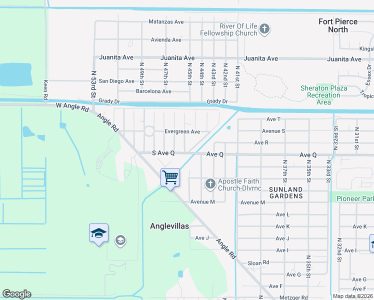 map of restaurants, bars, coffee shops, grocery stores, and more near 1815 Southwest Drive in Fort Pierce