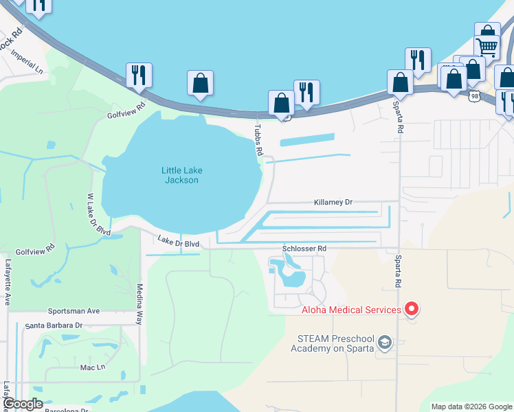 map of restaurants, bars, coffee shops, grocery stores, and more near 3535 Tubbs Rd in Sebring