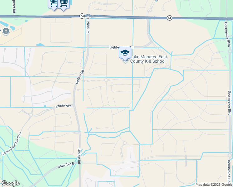 map of restaurants, bars, coffee shops, grocery stores, and more near Uihlein Road in Bradenton