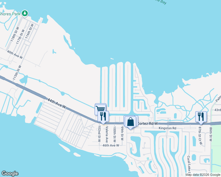map of restaurants, bars, coffee shops, grocery stores, and more near 3911 101st Street West in Bradenton