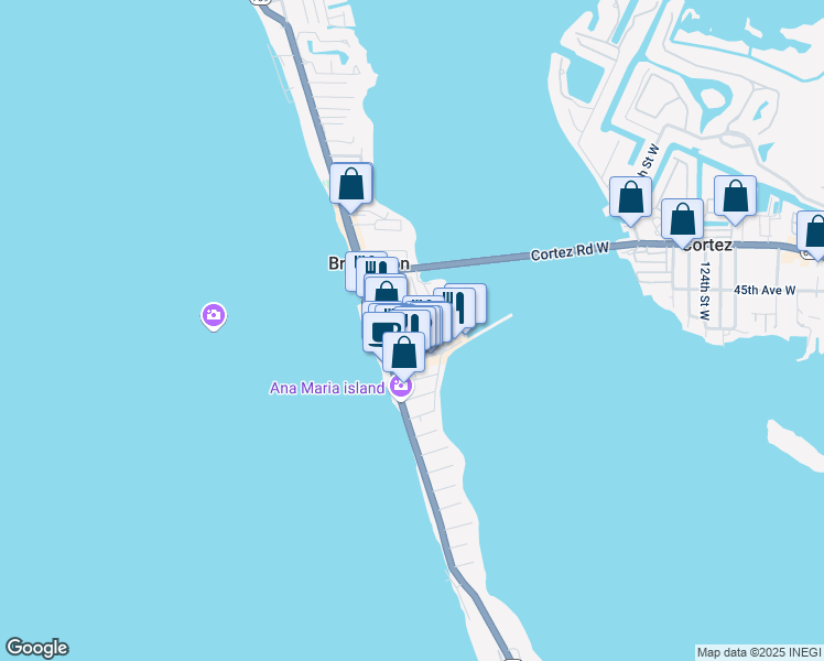 map of restaurants, bars, coffee shops, grocery stores, and more near 111 2nd Street North in Bradenton Beach