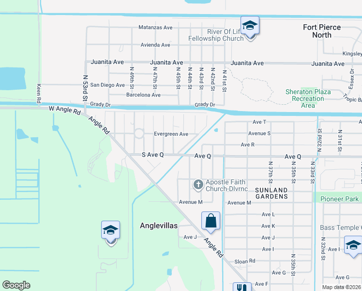 map of restaurants, bars, coffee shops, grocery stores, and more near 1815 Southwest Drive in Fort Pierce