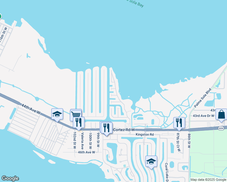map of restaurants, bars, coffee shops, grocery stores, and more near 3873 Catalina Drive in Bradenton