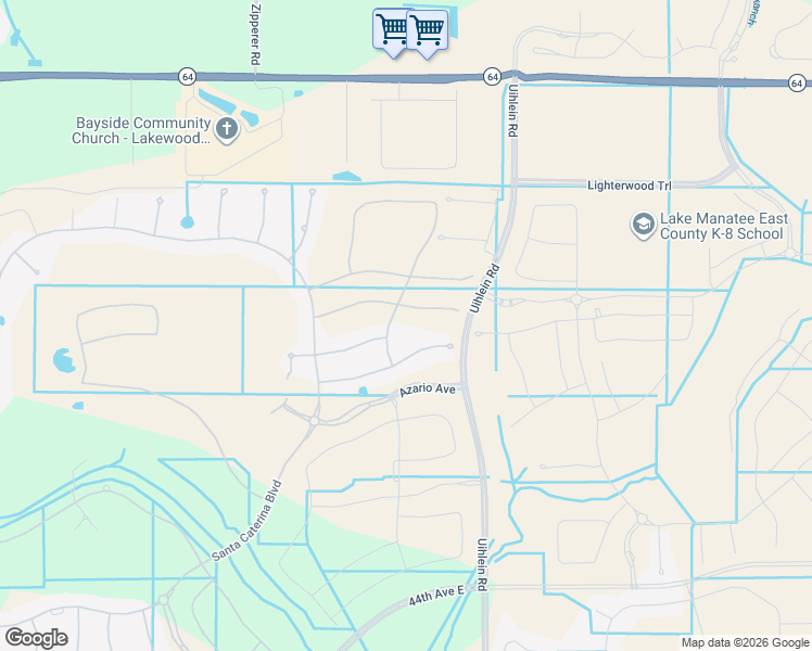 map of restaurants, bars, coffee shops, grocery stores, and more near 16800 East State Road 64 in Bradenton