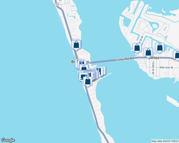 map of restaurants, bars, coffee shops, grocery stores, and more near 111 2nd Street North in Bradenton Beach