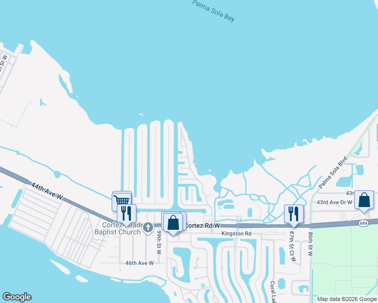 map of restaurants, bars, coffee shops, grocery stores, and more near 3853 Catalina Drive in Bradenton