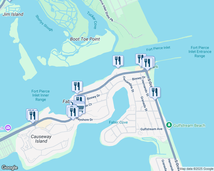 map of restaurants, bars, coffee shops, grocery stores, and more near 1508 Seaway Drive in Fort Pierce