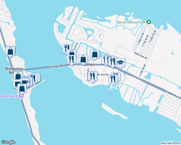 map of restaurants, bars, coffee shops, grocery stores, and more near 4440 123rd Street Court West in Cortez