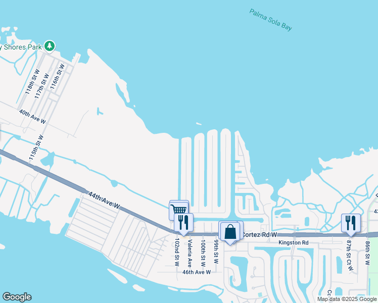 map of restaurants, bars, coffee shops, grocery stores, and more near 3715 101st Street West in Bradenton