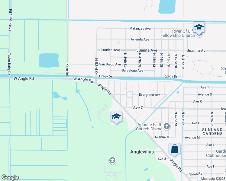 map of restaurants, bars, coffee shops, grocery stores, and more near 1917 North 51st Street in Fort Pierce