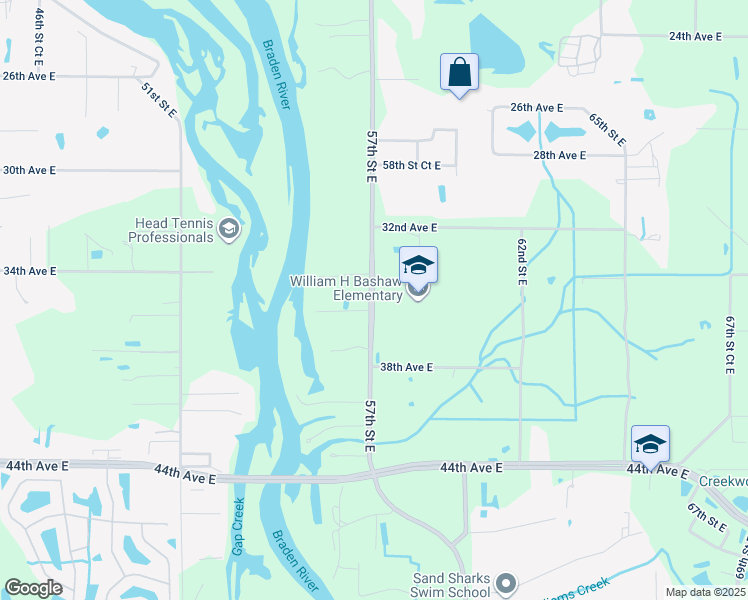 map of restaurants, bars, coffee shops, grocery stores, and more near 3515 Morgan Johnson Road in Bradenton