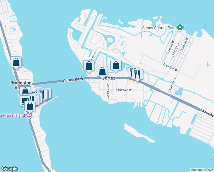 map of restaurants, bars, coffee shops, grocery stores, and more near 4440 123rd Street Court West in Cortez