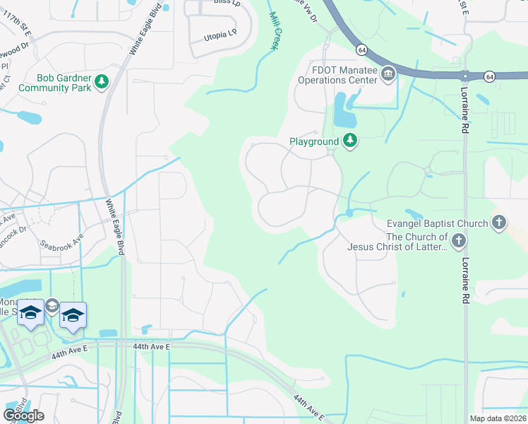 map of restaurants, bars, coffee shops, grocery stores, and more near 13422 Flat Woods Terrace in Bradenton