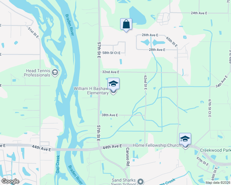 map of restaurants, bars, coffee shops, grocery stores, and more near 3515 Morgan Johnson Road in Bradenton