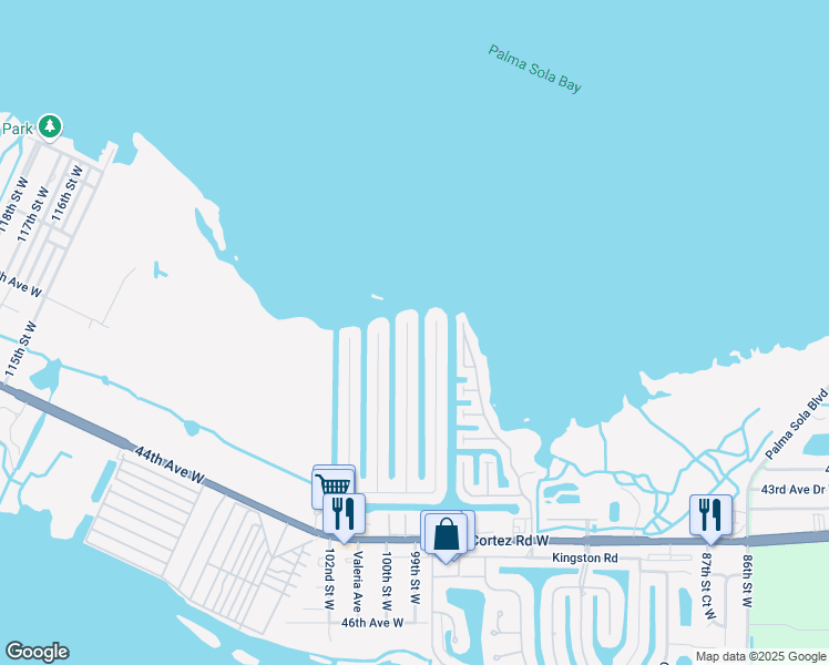 map of restaurants, bars, coffee shops, grocery stores, and more near 3608 99th Street West in Bradenton