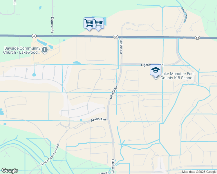 map of restaurants, bars, coffee shops, grocery stores, and more near 16419 Isola Place in Lakewood Ranch