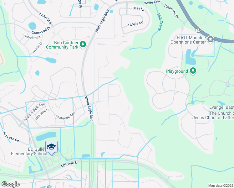 map of restaurants, bars, coffee shops, grocery stores, and more near 12817 True Blue Circle in Bradenton