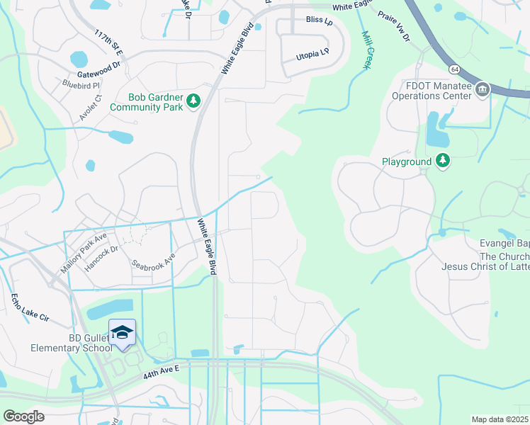 map of restaurants, bars, coffee shops, grocery stores, and more near 12817 True Blue Circle in Bradenton