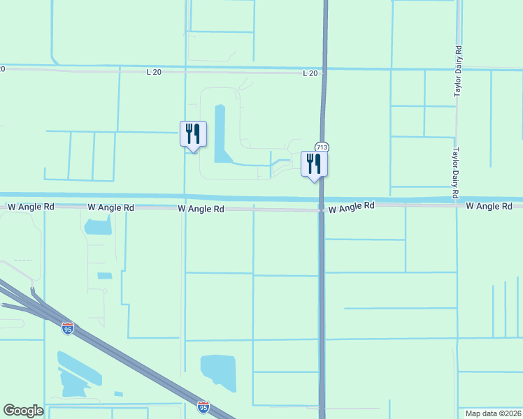 map of restaurants, bars, coffee shops, grocery stores, and more near West Angle Road in Fort Pierce
