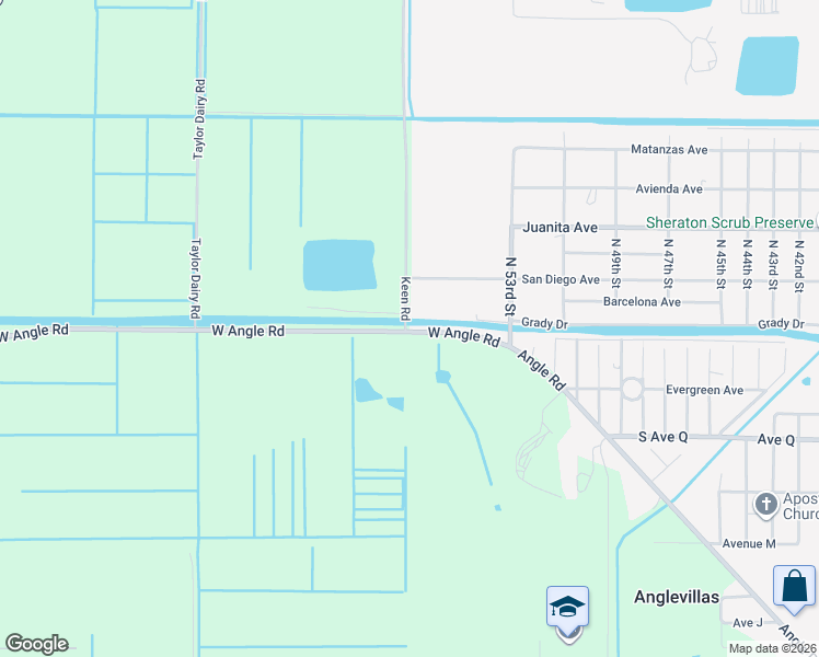 map of restaurants, bars, coffee shops, grocery stores, and more near West Angle Road in Fort Pierce