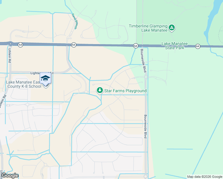 map of restaurants, bars, coffee shops, grocery stores, and more near 17670 Star Farms Loop in Bradenton