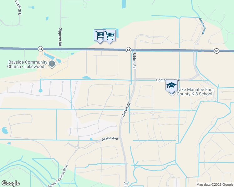 map of restaurants, bars, coffee shops, grocery stores, and more near 16419 Isola Place in Lakewood Ranch